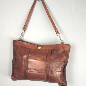 Tanito Vintage Brown Leather Envelope Shoulder Bag